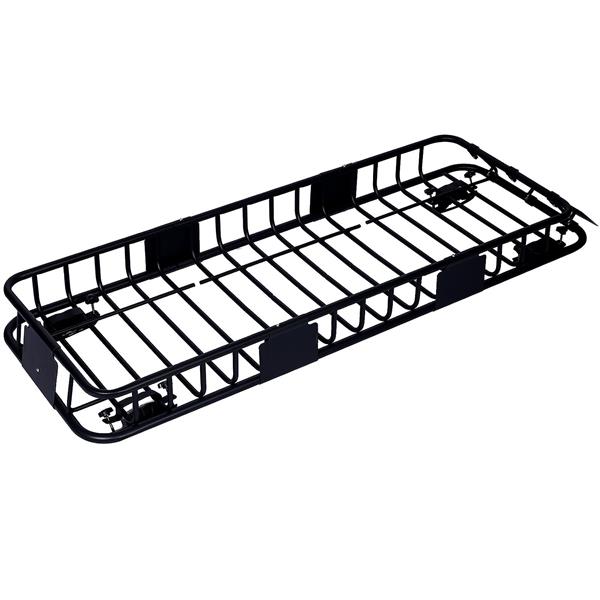 Rooftop Cargo Carrier Basket Motoring Roof Rack,Top Mount Roof Rack 64" black steel