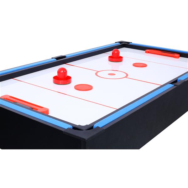 5-in-1 Multi-Game Table - Billiards, Push Hockey, Foosball, Ping Pong, and Basketball black/blue