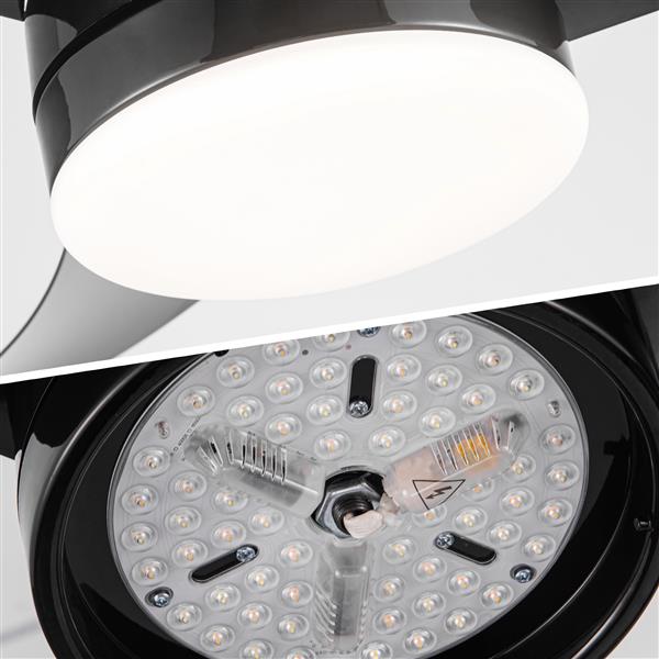 Matte Black Ceiling Fan with Integrated LED Light