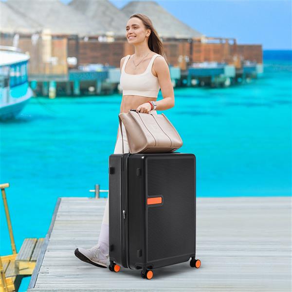 Contrast Color 3 Piece Luggage Set Hardside Spinner Suitcase with TSA Lock 20" 24' 28" Available