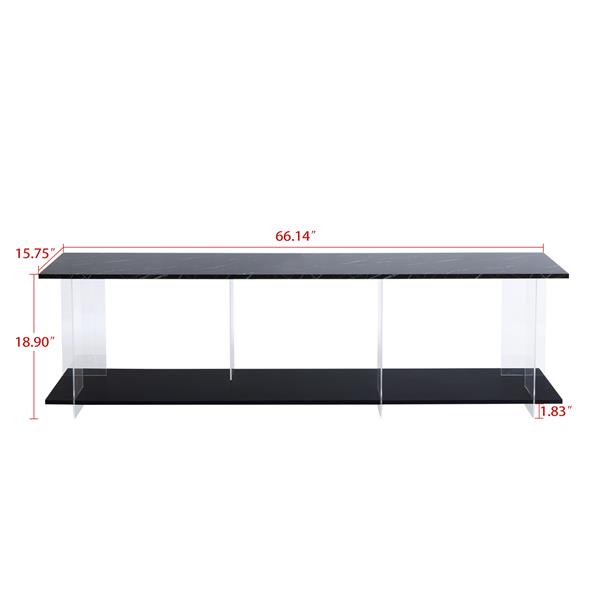 TV stand, TV cabinet, yakeli partition TV cabinet, table imitation marble pattern, can do tv cabinet can also do side cabinets, can be placed in the lounge, living room or bedroom, color: black