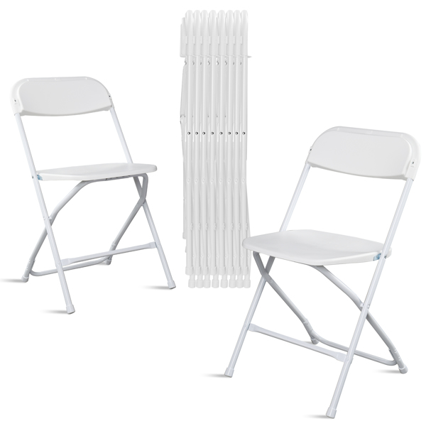 10pcs Injection Molding Classic Garden Plastic Folding Chair White