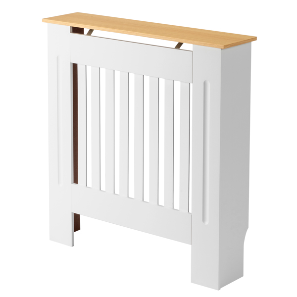 Cache-radiateur Conception traditionnelle simple ventilée Motif à rayures verticales en panneau MDF E1, Blanc, S