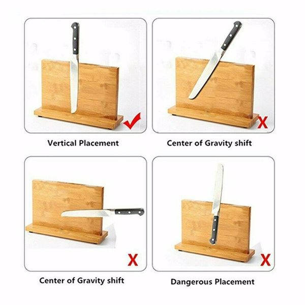 Messerbrett aus Bambus Magnet Messerblock Magnethalter Messerhalter magnetisch