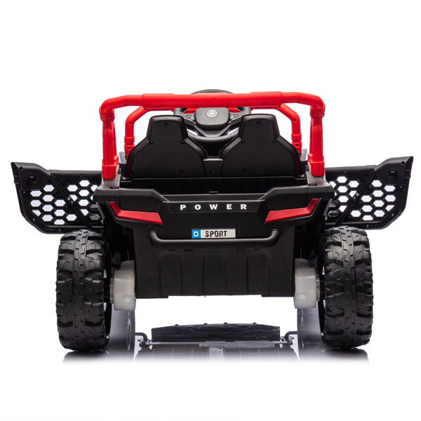 24V Kids Ride On UTV,Electric Toy For Kids w/Parents Remote Control,Four Wheel suspension,Low Start,Adjustable speed,Multimedia player,Early Education,Bluetooth,Rear storage space for kids aged 3+.