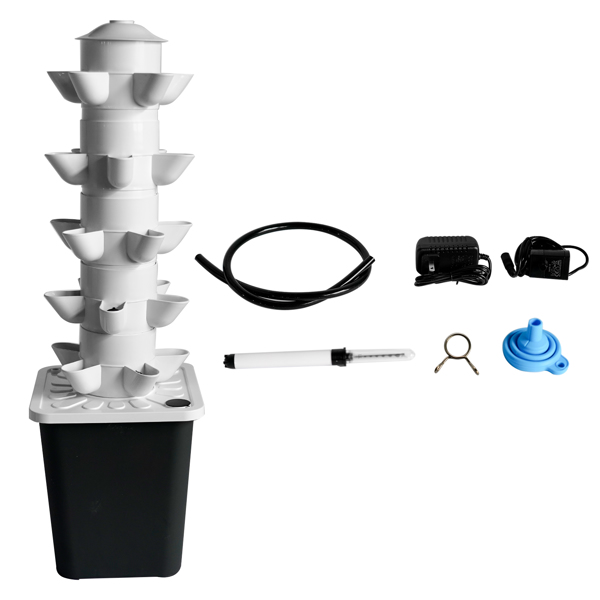 25-pots Vertical Garden Planter Smart Garden Kit with Pump Movable Water Tank for Gardening Lover