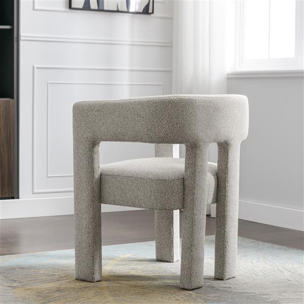 Contemporary Designed Fabric Upholstered Accent Chair Dining Chair for Living Room, Bedroom, Dining Room, Gray