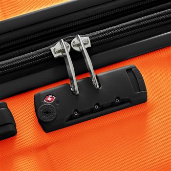 Luggage Set of 3, 20-inch with USB Port, Airline Certified Carry-on Luggage with Cup Holder, ABS Hard Shell Luggage with Spinner Wheels, orange