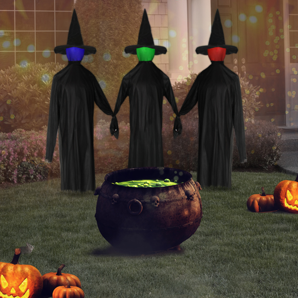  Halloween Black Witches with Change Colors