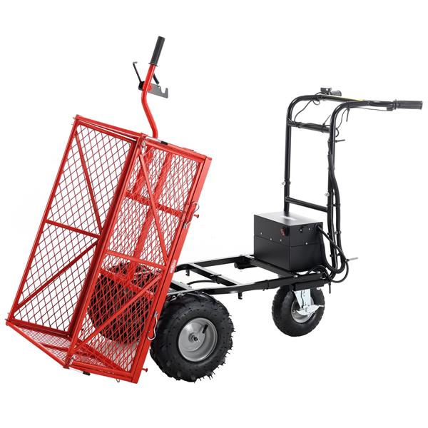 Wheelbarrow Utility Cart Electric Powered Cart 48V28Ah 500W  Capacity 500lbs (230kg)  Material Hauler 1000lbs Towing