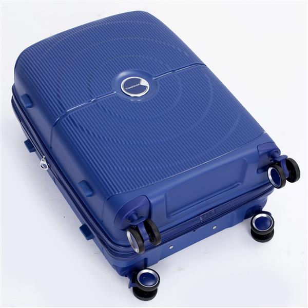 Expandable Hardshell Suitcase Double Spinner Wheels PP Luggage Sets Lightweight Durable Suitcase with TSA Lock,3-Piece Set (20/24/28) ,Navy