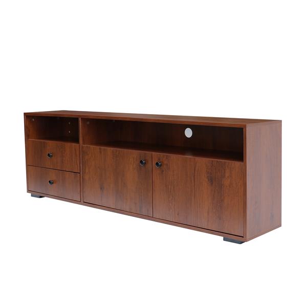 TV cabinet, TV cabinet, entertainment center, TV console, media console, brand hardware, imported impregnated paper, solid wood handle, brown with wood grain, can be placed in the living room, bedroom