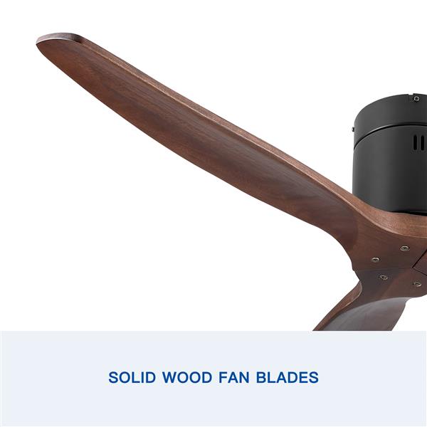 52 In.Solid Wood Blade Low Profile Ceiling Fan without Light