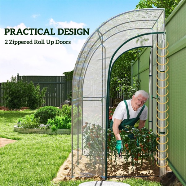 Walk-In Lean to Wall Tunnel Greenhouse 