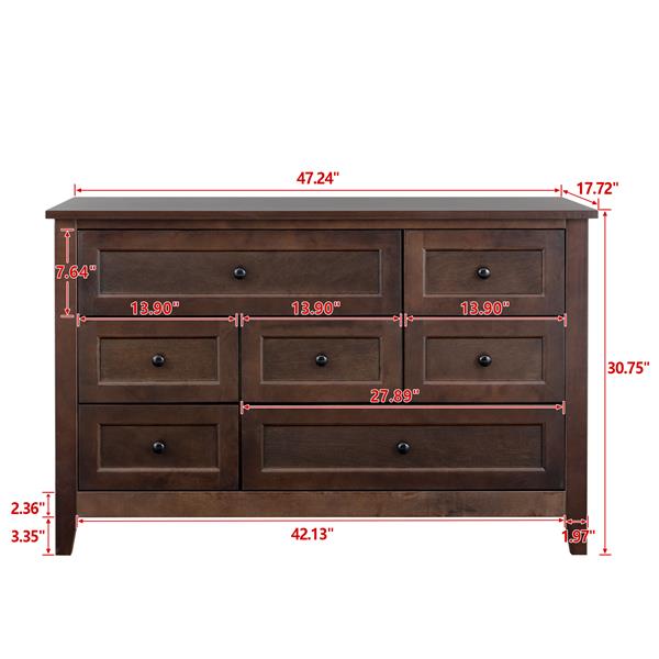 Solid Wood spray-painted drawer dresser bar,buffet tableware cabinet lockers buffet server console table lockers, retro round handle, applicable to the dining room, living room,kitchen corridor,auburn