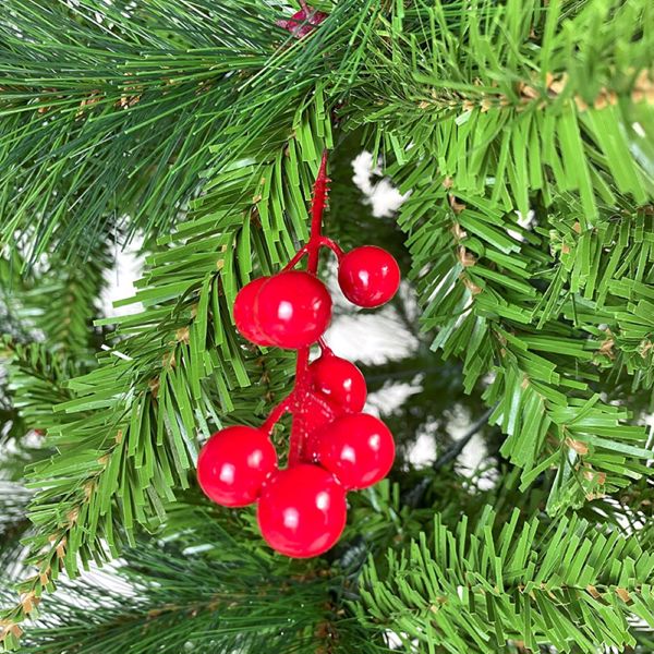 7.5 FT Upside Down Christmas Tree with Artificial Berries and Santa's Legs, PVC Pine Needles, Artificial Holiday Christmas Pine Tree