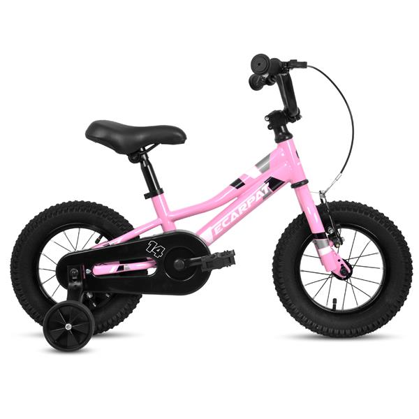 Kids' Bike 14 Inch Wheels, 1-Speed Boys Girls Child Bicycles For3-5Years, With Removable Training Wheels Baby Toys, Front V Brake, Rear Holding Brake