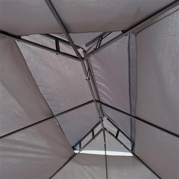 13x10 Outdoor Patio Gazebo Canopy Tent With Ventilated Double Roof And Mosquito net(Detachable Mesh Screen On All Sides),Suitable for Lawn, Garden, Backyard and Deck,Gray Top