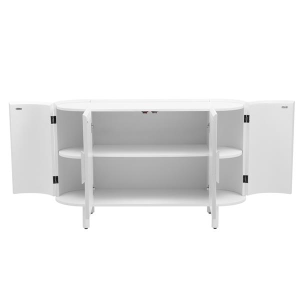 Curved Design Light Luxury Sideboard with Adjustable Shelves,Suitable for Living Room,Study and Entrance