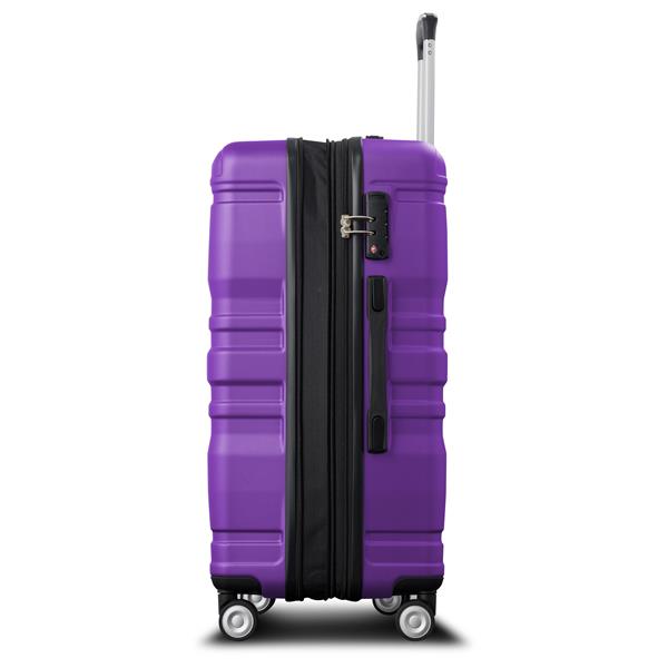 Luggage Sets New Model Expandable ABS Hardshell 3pcs Clearance Luggage Hardside Lightweight Durable Suitcase sets Spinner Wheels Suitcase with TSA Lock 20''24''28''(purple)