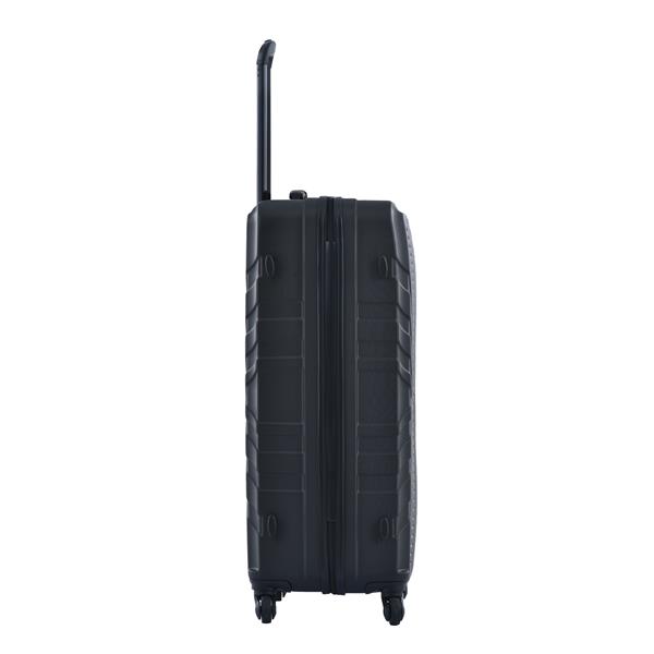 3 Piece Luggage Sets ABS Lightweight Suitcase with Two Hooks, Spinner Wheels, TSA Lock, (20/24/28) Black