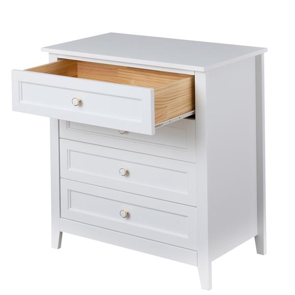 Solid Wood spray-painted drawer dresser bar,buffet tableware cabinet lockers buffet server console table lockers, retro round handle, applicable to the dining room, living room,kitchen corridor,white