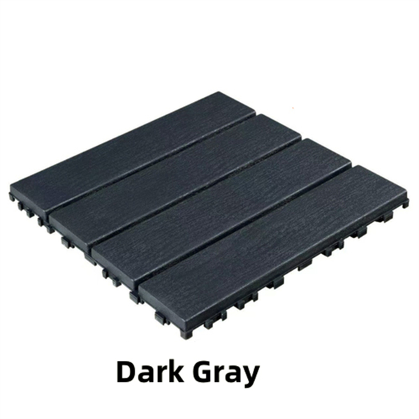 88pcs dark grey 11.8 "x 11.8" (30cmx30cm) interlocking deck plastic tiles four-way locking, non-slip waterproof indoor outdoor universal flooring, all-weather terrace tiles, flat imitation wood patter