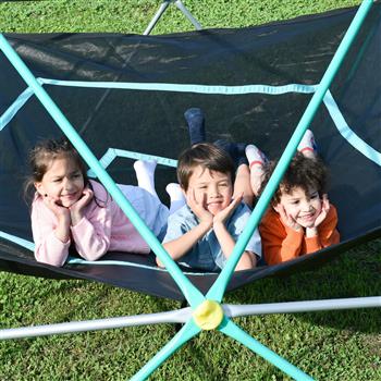 13ft Geometric Dome Climber Play Center, Kids Climbing Dome Tower with Hammock, Rust & UV Resistant Steel Supporting 1000 LBS