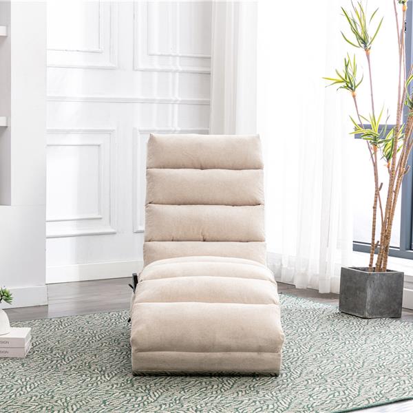 Linen Chaise Lounge Indoor Chair, Modern Long Lounger for Office or Living Room