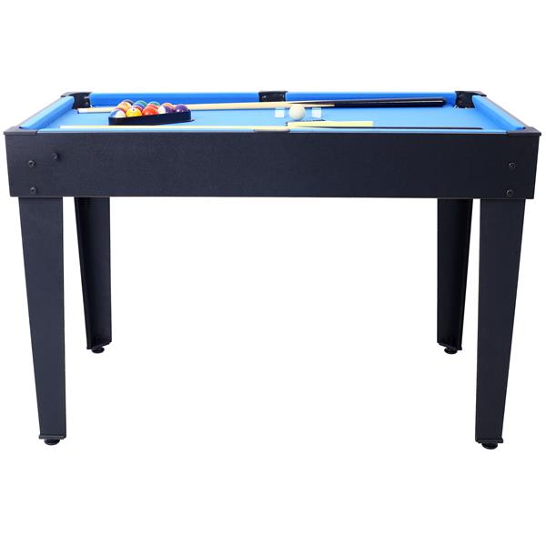 5-in-1 Multi-Game Table - Billiards, Push Hockey, Foosball, Ping Pong, and Basketball black/blue