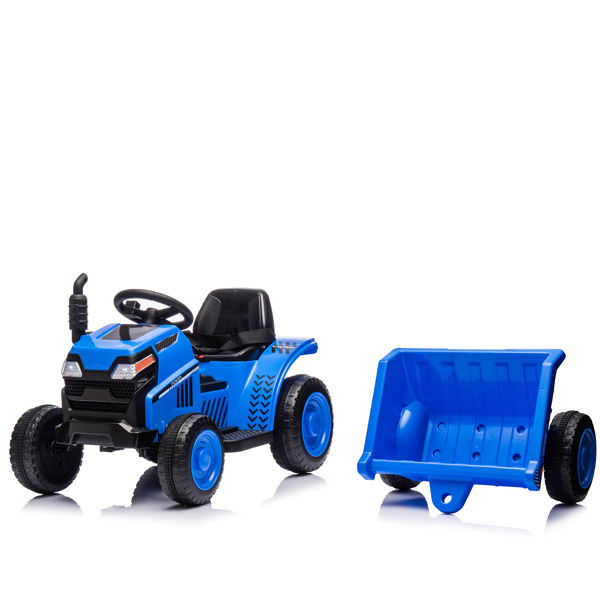 12V Kids Ride On Electric Tractor Black Knight,Kids Ride On Toy.2WD,Non-skid tires, steering wheel, foot pedal,With Removable storage tug,Light,Bluetooth,Music,MP3,USB,Power Display For Kids Aged 3+.