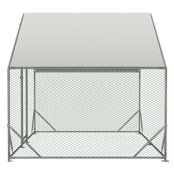 Large Metal Chicken Coop, Walk-in Chicken Run,Galvanized Wire Poultry Chicken Hen Pen Cage, Rabbits Duck Cages with Waterproof and Anti-Ultraviolet Cover for Outside(10\\' L x 6.6\\' W x 6.56\\' H)