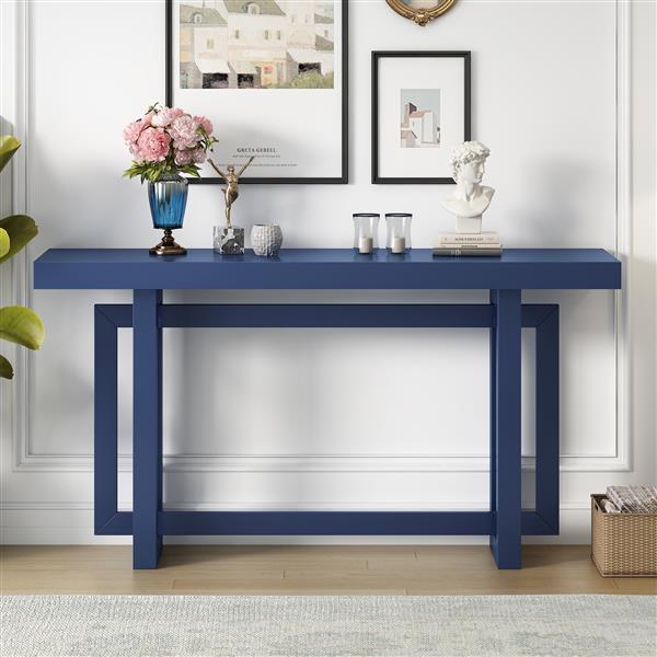 Contemporary Console Table with Wood Top, Extra Long Entryway Table for Entryway, Hallway, Living Room, Foyer, Corridor