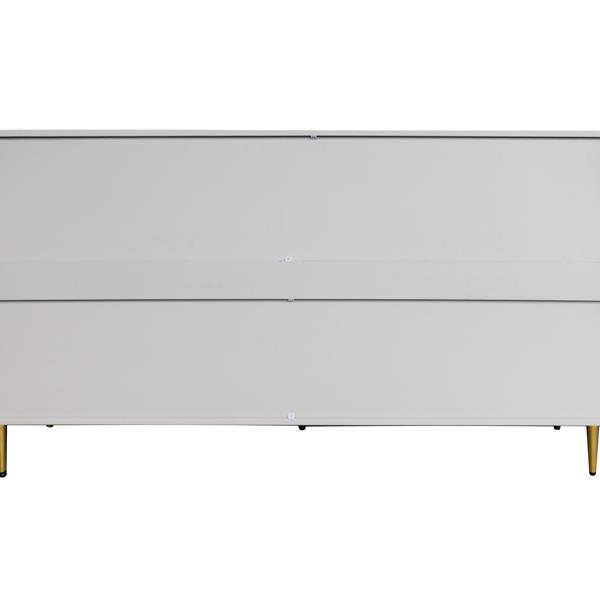 Modern Gray Lacquered 4 Door Wooden Cabinet Sideboard Buffet Server Cabinet Storage Cabinet, for Living Room, Entryway, Hallway, Office, Kitchen and Dining Room