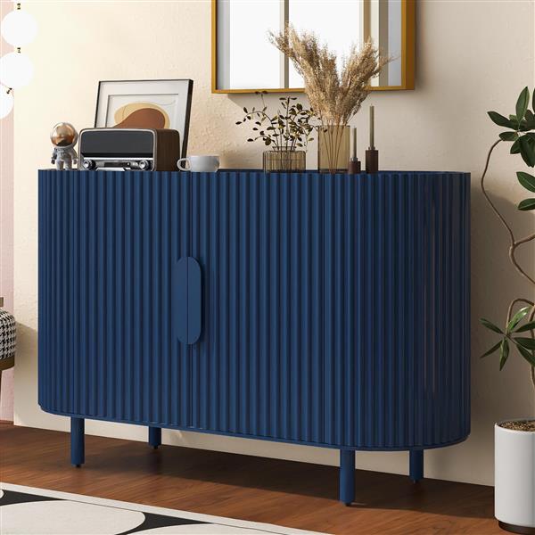 Curved Design Light Luxury Sideboard with Adjustable Shelves,Suitable for Living Room,Study and Entrance