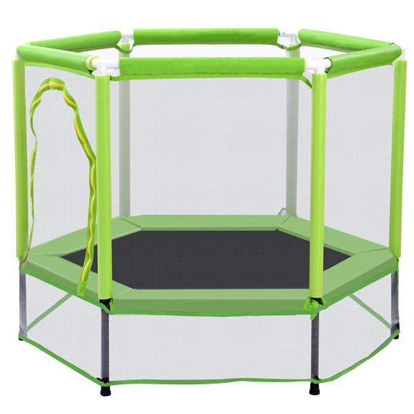 55'' Toddlers Trampoline with Safety Enclosure Net and Balls, Indoor Outdoor Mini Trampoline for Kids