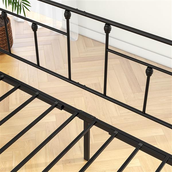 Metal Daybed Frame Twin Size Platform with trundle , No Box Spring Needed Black