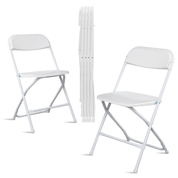 6pcs Injection Molding Classic Garden Plastic Folding Chair White