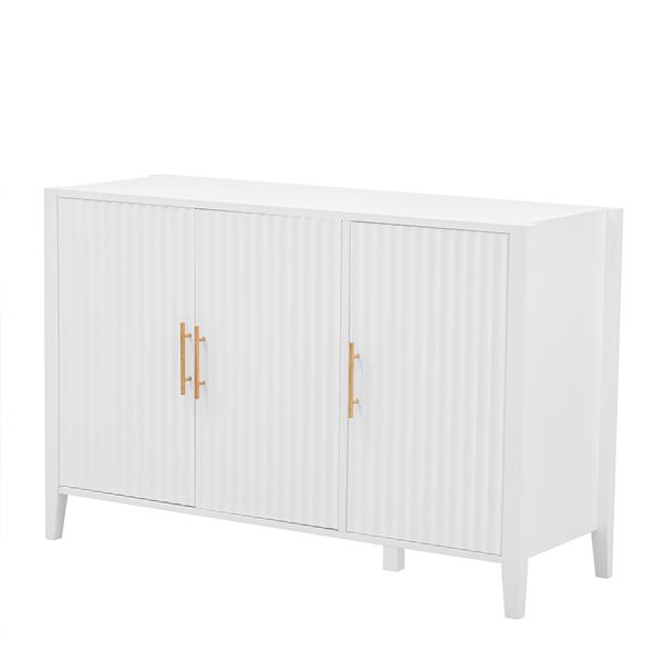 Featured Three-door Storage Cabinet with Metal Handles, Suitable for Corridors, Entrances, Living rooms, and Study rooms