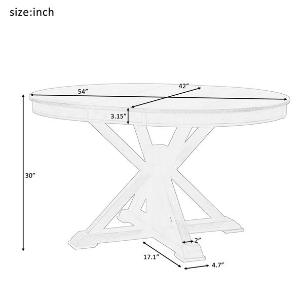 Retro Functional Extendable Dining Table with a 12" Leaf for Dining Room and Living Room (Espresso)