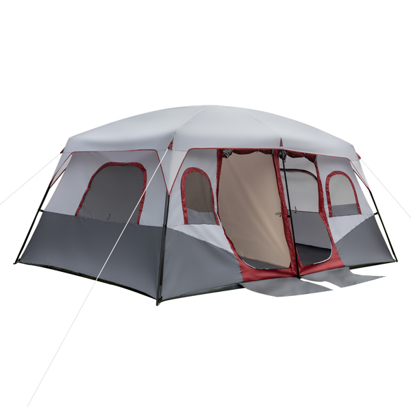 10 Person Family Cabin Tent, 2 Room Huge Tent with Storage Pockets for Camping Accessories