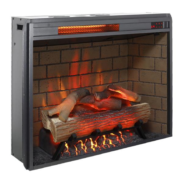 28inch Infrared Electric Fireplace Insert, Touch Panel Home Decor Heater, Smokeless Firebox With Trim Kit