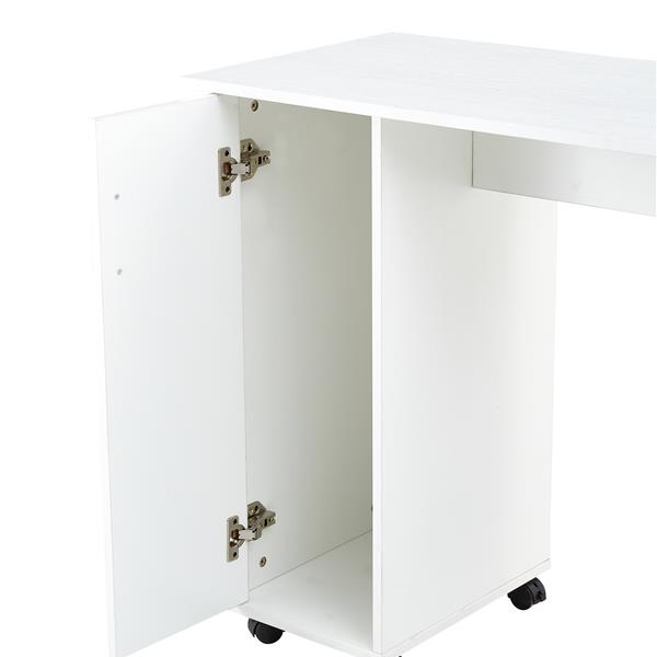 Home Office Computer Desk Table with Drawers White nail art table with wheels