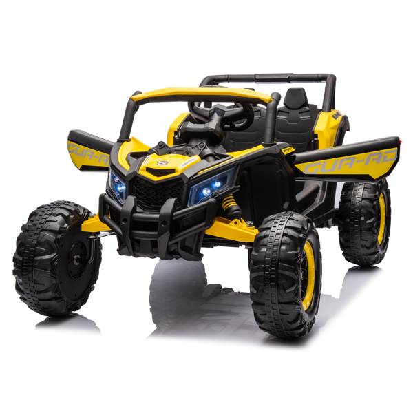 12V Ride On Car with Remote Control,UTV ride on for kid,3-Point Safety Harness, Music Player (USB Port/Volume Knob/Battery Indicator), LED Lights, High-Low Speed Switch - Off-Road Adventure for Kids