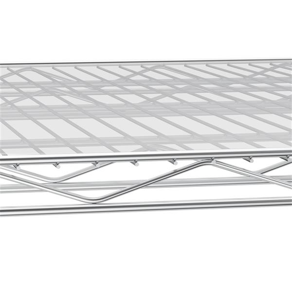 5-tier heavy-duty adjustable shelving and racking, 300 lbs. per wire shelf, With wheels, adjustable feet and shelf liners, for warehouses, supermarkets, kitchens, etc. 59.45 "L × 24.02 "W × 71.65 "H