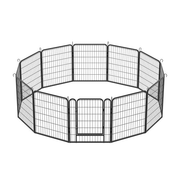 12 Panels Heavy Duty Metal Playpen with door,31.7"H Dog Fence Pet Exercise Pen for Outdoor