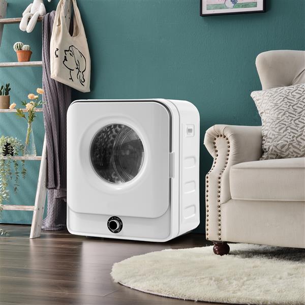 1.95 Cu.ft Front Load Clothes Dryer, Portable Compact Dryer 830W,  5 Drying Modes, Stainless Steel Drum, with Overheat Protection, Dust Removal, Deodorization and Lint Removal Functions, White