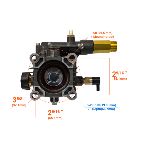 3000PSI 卧式 3/4“ 高压清洗机 铝制斜盘泵-9