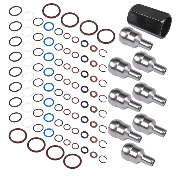 Oil Rail Leak Repair Kit Tool O-rings + Injector +  Copper Crush Washers for Ford 6.0L 2003-2010 