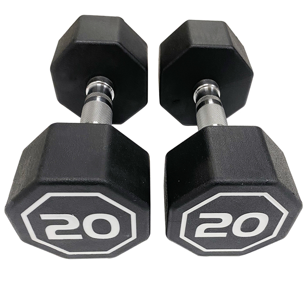 APOLLO IR3920 Premium Octagonal Dumbbell, Large Numbers, Hard Chrome Plated Handle Dumbbells to Assist with Push-Ups, 20 lbs set of 2  